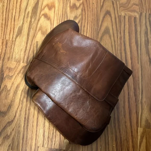 Frye Paige Cognac Brown Leather Knee-High Boots women size 5.5 NWOB